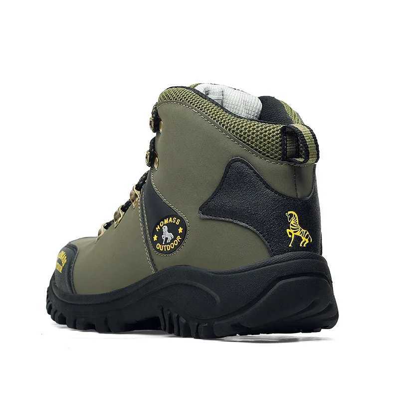 Men Waterproof Hiking Shoes Outdoor Climbing Nonslip Camping Trekking Sneakers Sports Breathable Mountaineering Army Green Boot C251014