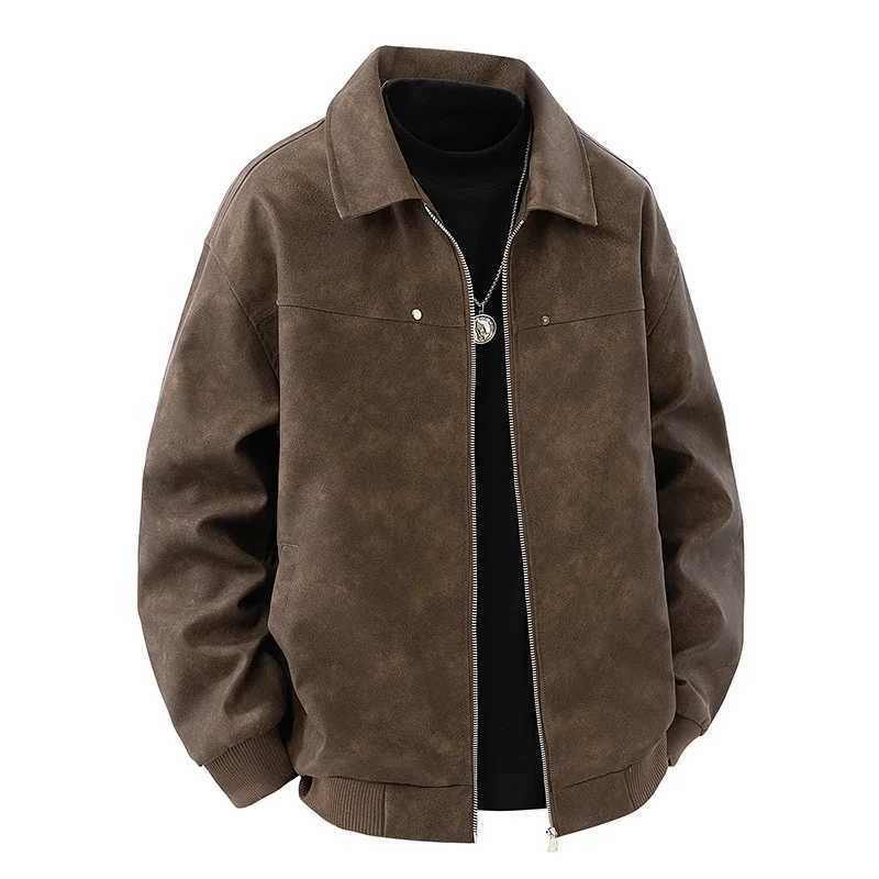 NEW Trendy Casaul Jacket Mens PU Leather Jacket Mens Baseball Collar Casual Motorcycle J251014