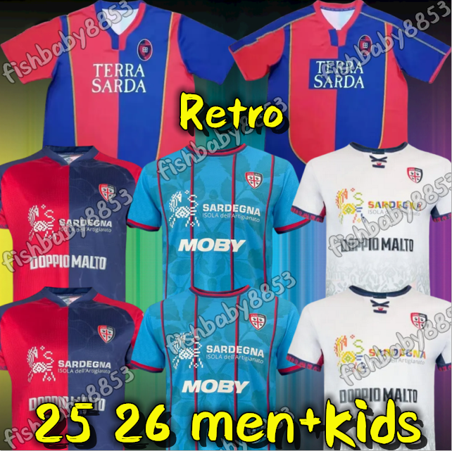 New 25 26 Cagliari Soccer Jerseys Retro 03 04 05 LAPADULA NANDEZ 2025 2026 home away mens kids Football Shirt MAKOUMBOU LUVUMBO DEIOLA T RETRO Maglia da calcio