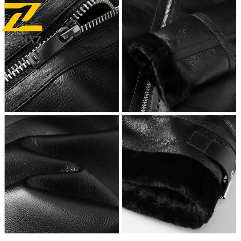 COMXZ Retro Shearling Leather Jacket Premium Trendy Cold Proof Working PU Leather Coat Leisure Daily Wear Of Warm Clothing J251014