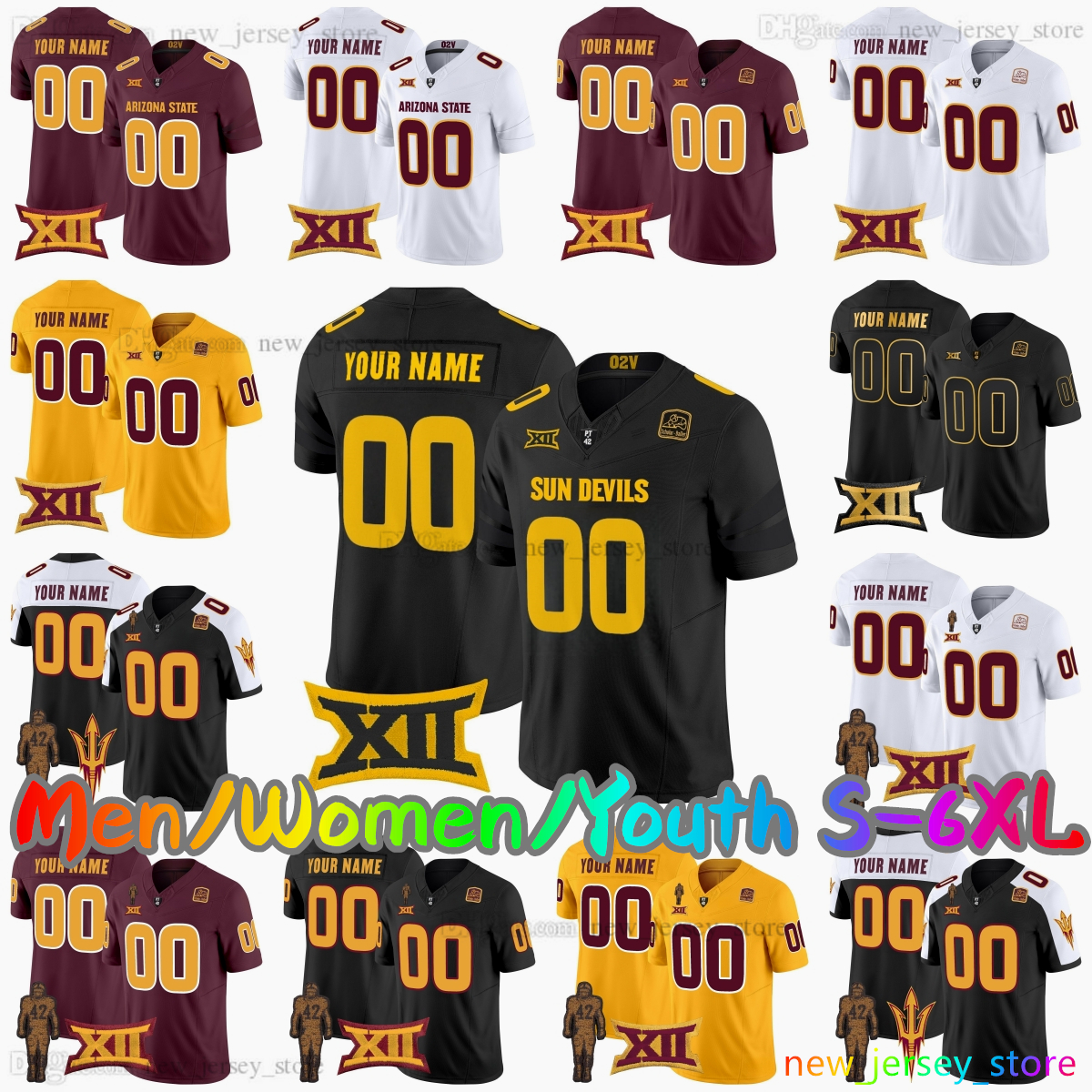 2025 Custom S-6XL College Football Jersey 10 Sam Leavitt 4 Cam Skattebo 2 Jeff Sims 3 Raleek Brown 42 Pat Tillman 16 Jake Plummer Keyshaun Elliott Tyson Stitched Jerseys