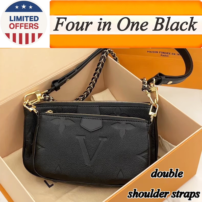 Designer bag shoulder crossbody bags Four in One Black designer women bag luxury mini purse wallet womens small luxurys handbags purses for women shoulder bags 001