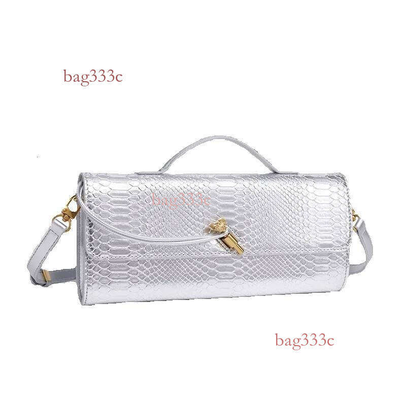 Snake Pattern Organ Horizontal Small Square Handheld Shoulder Crossbody Evening Bag For Women Portable Cowhide Woven Bag