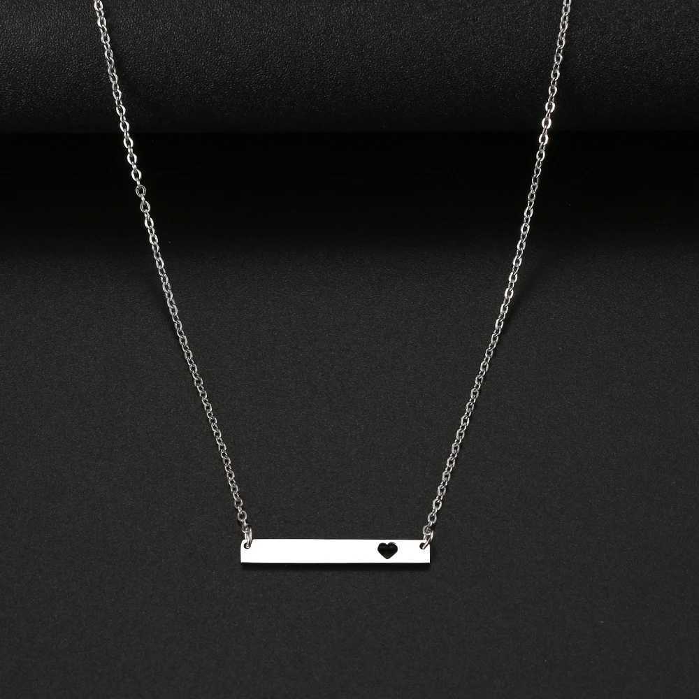 Stainl Steel Necklaces Fashion minimalism Horizontal Stick Pendant Chain Necklace For Wen Jewelry Party Friends GiftsW251014
