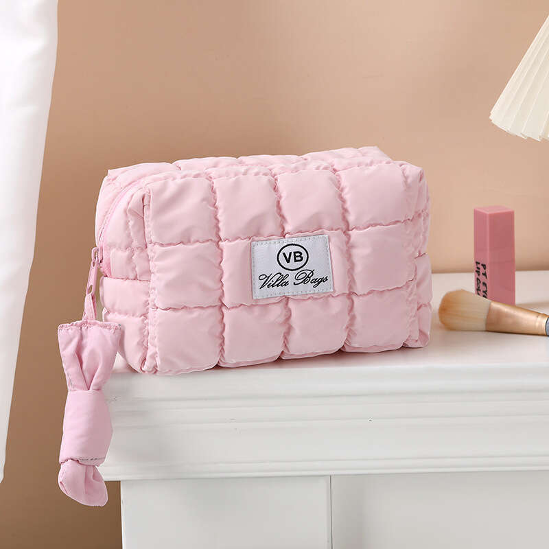 New Autumn and Winter Octagonal Makeup for Women, Portable Travel Handbag with Upgraded Feel, Down Filled Storage Bag