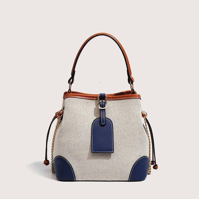 Maxdutti Fi Girl Stihing Ctrast Color Bucket Bag Messenger Bag Wen Versatile Casual Design Handbag Shoder D251014