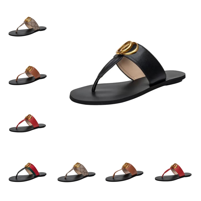 Designer Slide Summer sandals Fashion Men Beach Indoor Flat Flip Flops Leather Lady Women Shoes Ladies Slippers