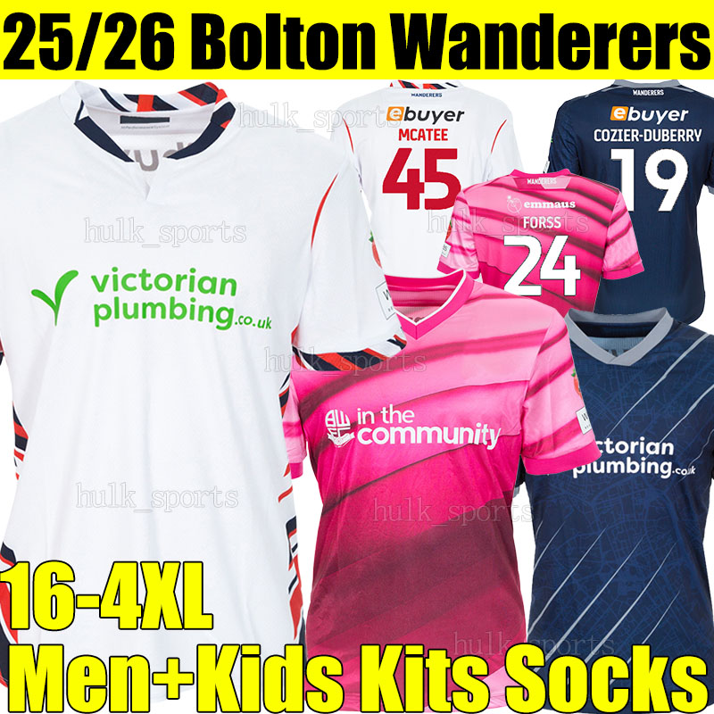 4XL 25/26 BoLtoNs WaNdErEres Soccer Jerseys BURSTOW COZIER-DUBERRY GALE McATEE FORSS DALBY MORLEY RANDALL TOAL OSEI-TUTU men kids kits socks sets football shirts