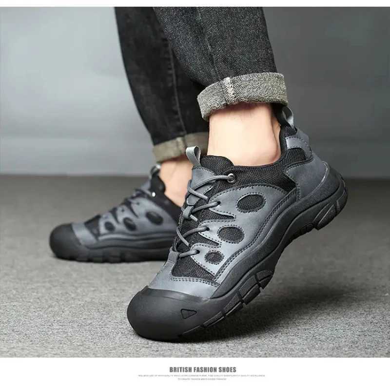 Spring and Summer Patchwork Mesh Round Toe New Brand Breathable Laceup Flat Lowtop Fashionable and Trendy Hiking Shoes C251014