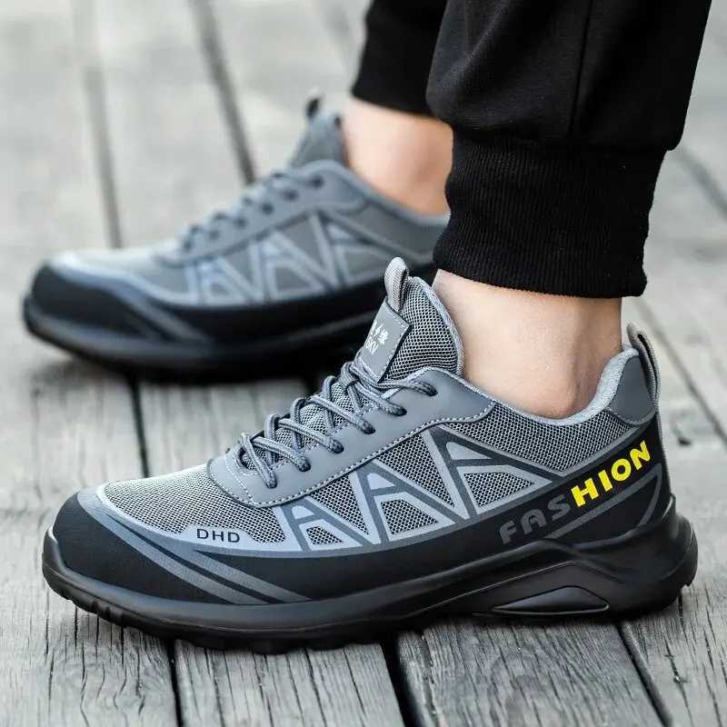 Safety Shoes Man For Work Safety Boots Indestructible Construction Shoes Steel Toe Protective Mens Work Shoes AntiStab Boots C251014