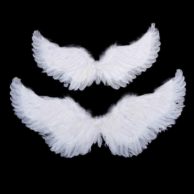 Kids Adult Party Swallow White Angel Feather Wings Halo Magic Wands Cosplay Elastic Straps Wedding Halloween Birthday Props C251014