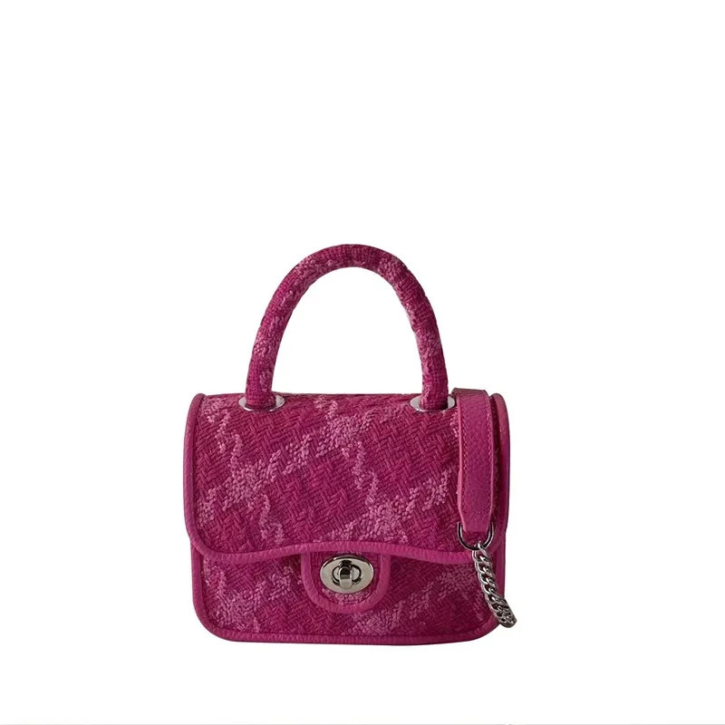 Rose Pink Women Lock Shoulder Bags Plaid Ladies Small Square Crossbody Bag Fashion n Female Clutch Purse Handbags 251014