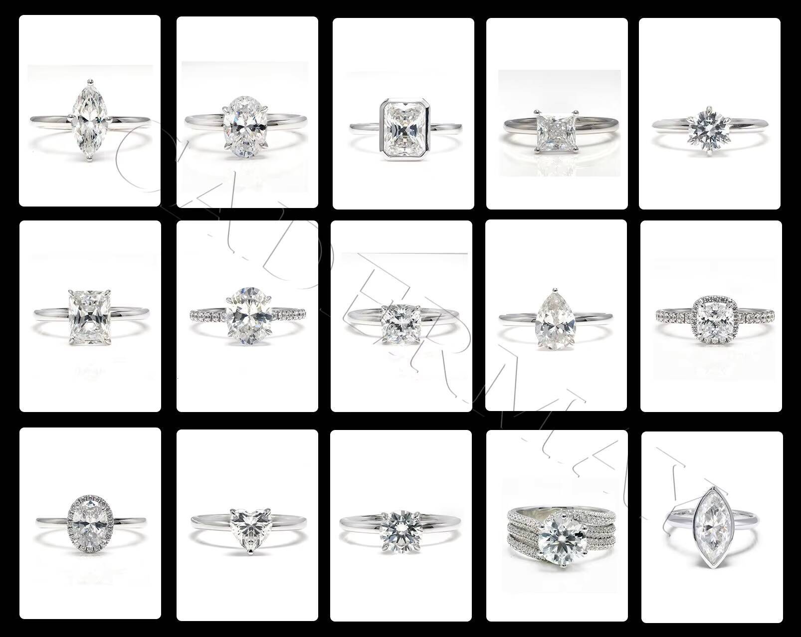 Cadermay Romantic Customized Ring PT950 25ct Cushion Shape Bright Cut D VVS1 Moissanite Engagement Wedding Ring for Women