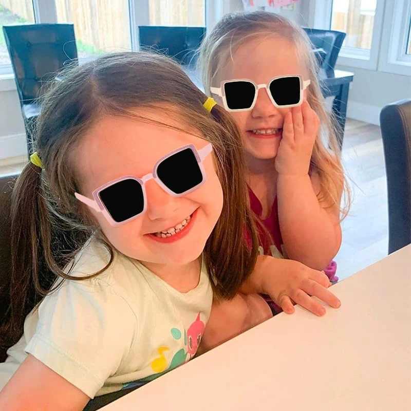 2024 New Children Solid Squareframe Glasses UV400 Outdoor Girls Boys Fashion Protection Sunglasses Kids Sun Glasses Z260305
