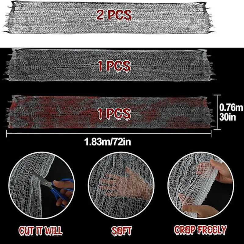 Halloween Bloody Gauze DecorationsHorror Bloody Cloth BandageDoor CurtainsssHalloween Haunted House Party Props C2510141