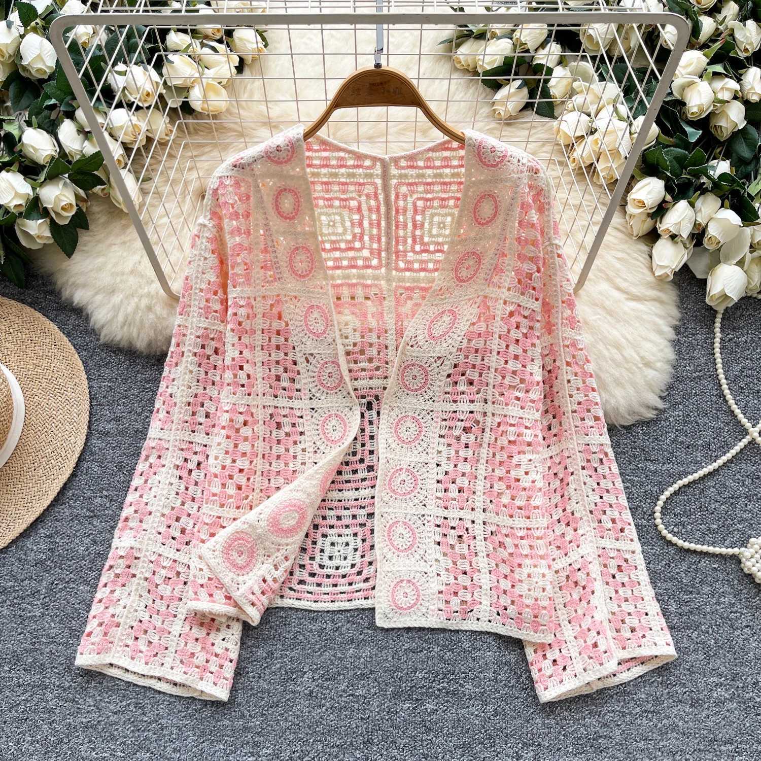 c vintage long sve print loose Knit Ele Fashion Sexy cardigan bohemian Women Blouse Women W251014