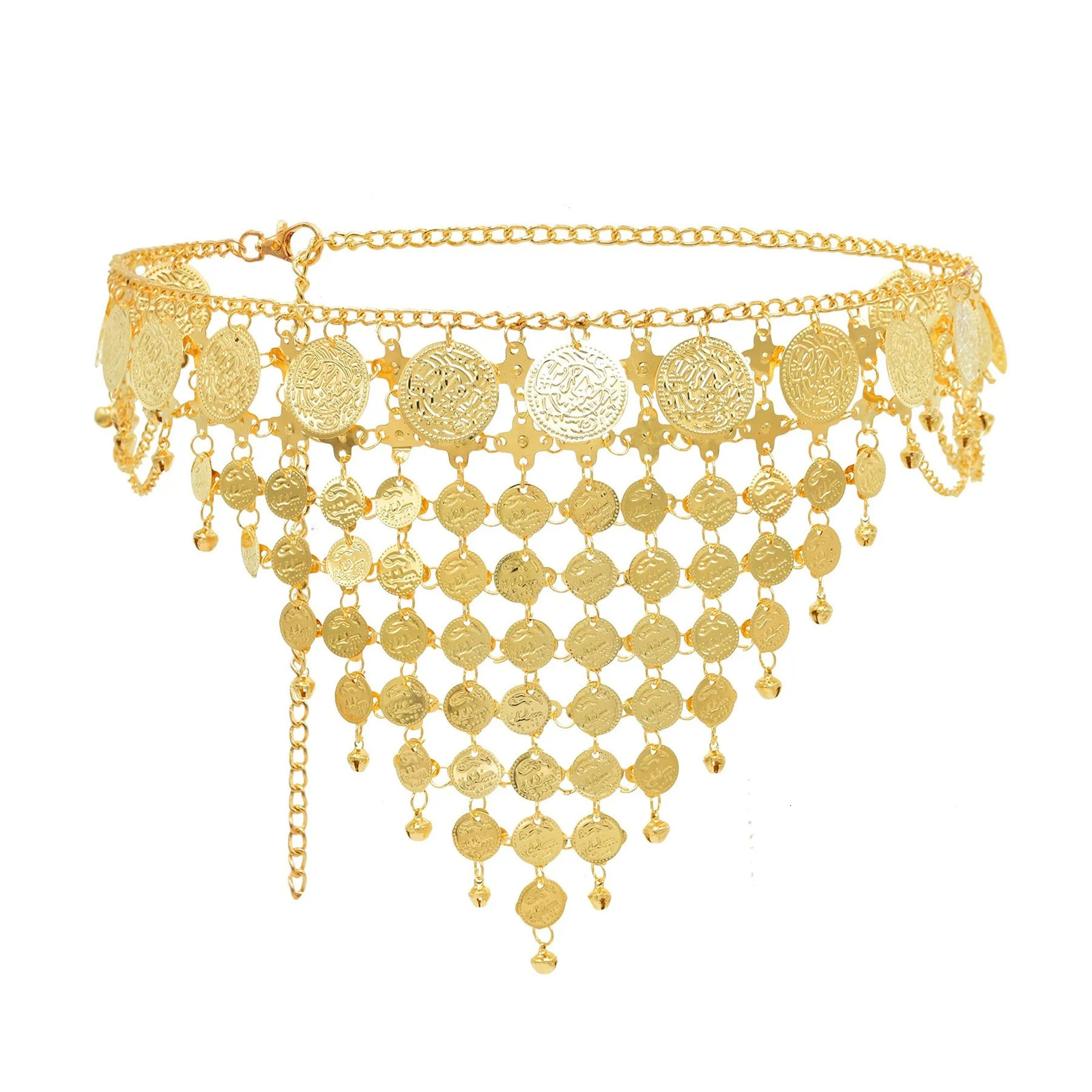Gold Coin Pendant Womens Heavy Metal Gold Waist Chain Long Waist Belt Dress Body Chain Fashion for Women Vintage 251011