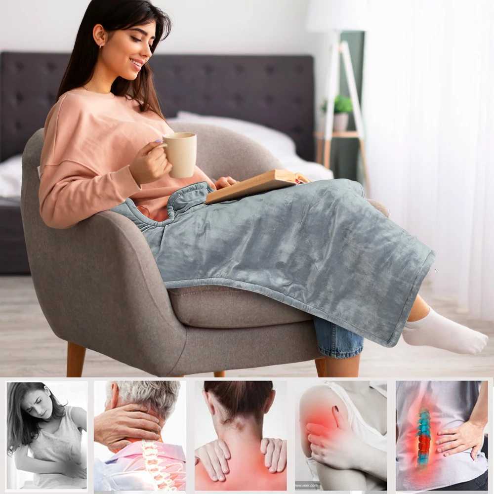 6090cm Electric Heating Pad Heated Velvet Blanket for Bed Sofa Office Warm Winter Thermal Vest Back Shawl Abdomen Warmer Y251014