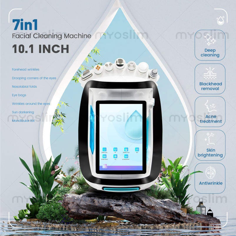 Eau Hydra Dermabrasion oxygène bleu glace Jet intelligent Aqua Peeling petites bulles microcourants pour équipement de nettoyage du visage