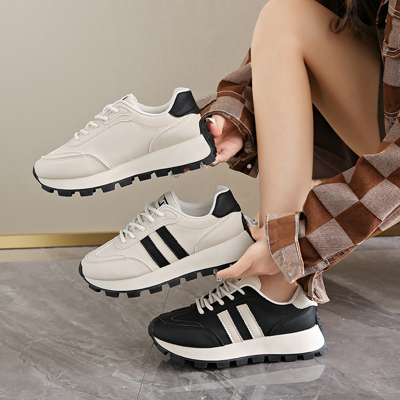 Designer shoes free shipping Autumn new trendy and fashionable student sports shoes with thick sole and height increasing versatile casual shoes for w