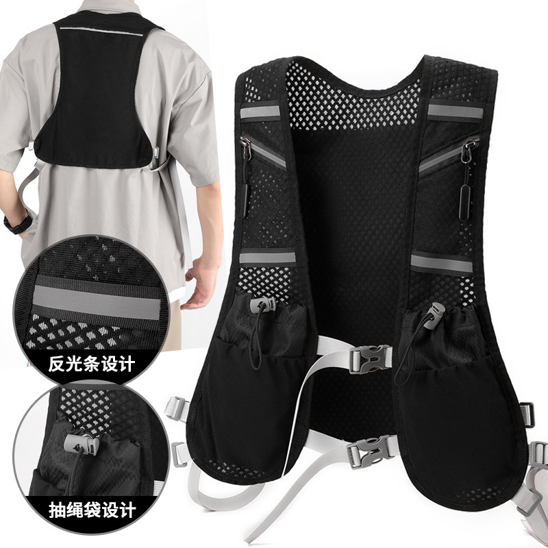 Designer Bag Trendy Cool Dark Functional Tactical Vest Bag Reflective Luxury Bag Lightweight Cycling Running Storage Phone Chest Bag