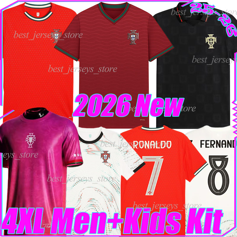 4XL 2026 PoRtUgAls B.FERNANDES soccer jerseys 25/26 CR7 national team JOAO FELIX TRINCAO BERNARDO N.MENDES NETO RAMOS DIOGO COST men kids kits socks football shirts