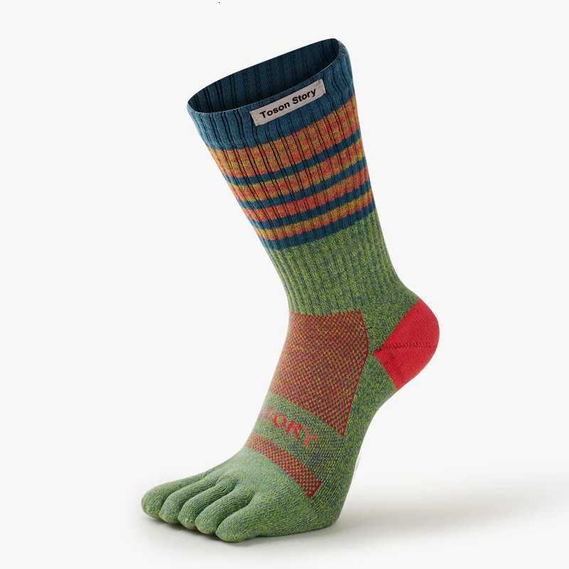 Mens Sports Five Finger Cotton Socks Sweat Absorption Antiodor Autumn Winter Towel Base Terry Long Tube Split Toe Socks Z251014