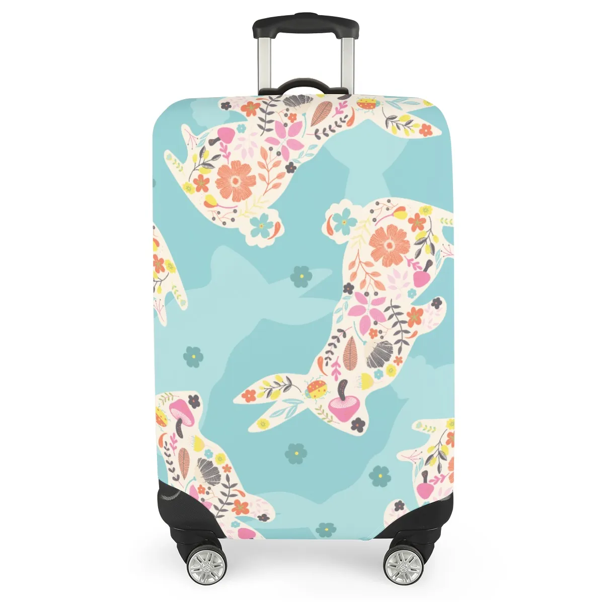 DHgatepod Allover Print Luggage Cover with Belt | Universal Suitcase Protector | Scratch Resistant Travel Case Covers