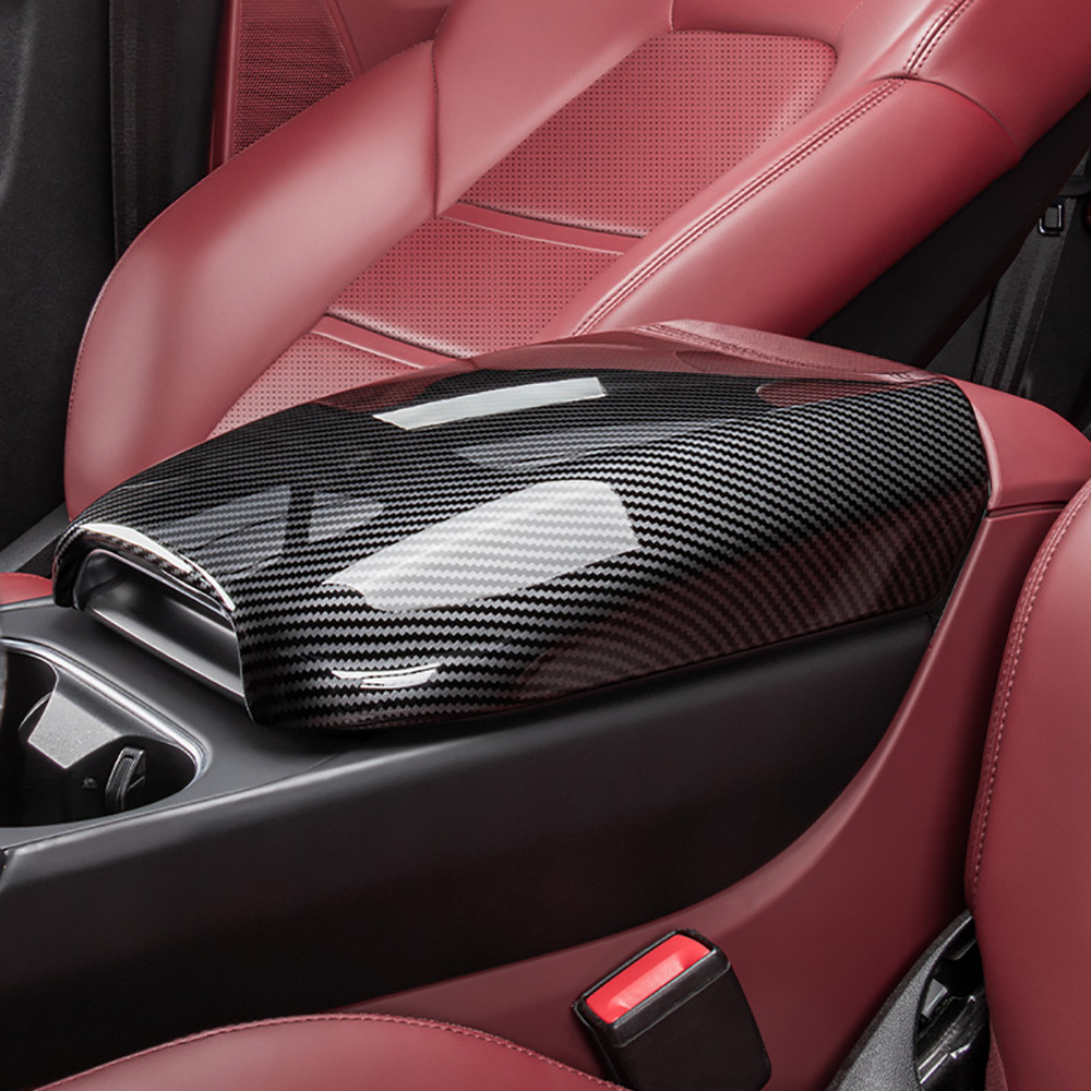 Car Carbon Fiber Center Console Armrest Box Panel Protection Cover Trim For Porsche Cayenne 2018-2024 Interior Accessories