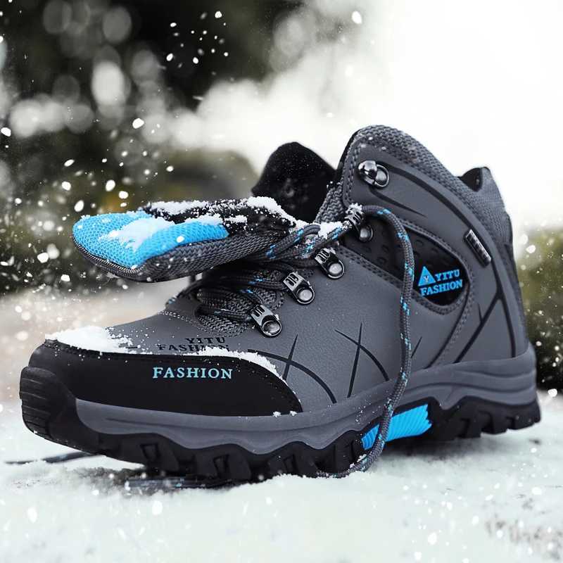 Brand Men Winter Snow Boots Waterproof Leather Sneakers Super Warm Mens Boots Outdoor Male Hiking Boots Work Shoes Size 3947 C251014