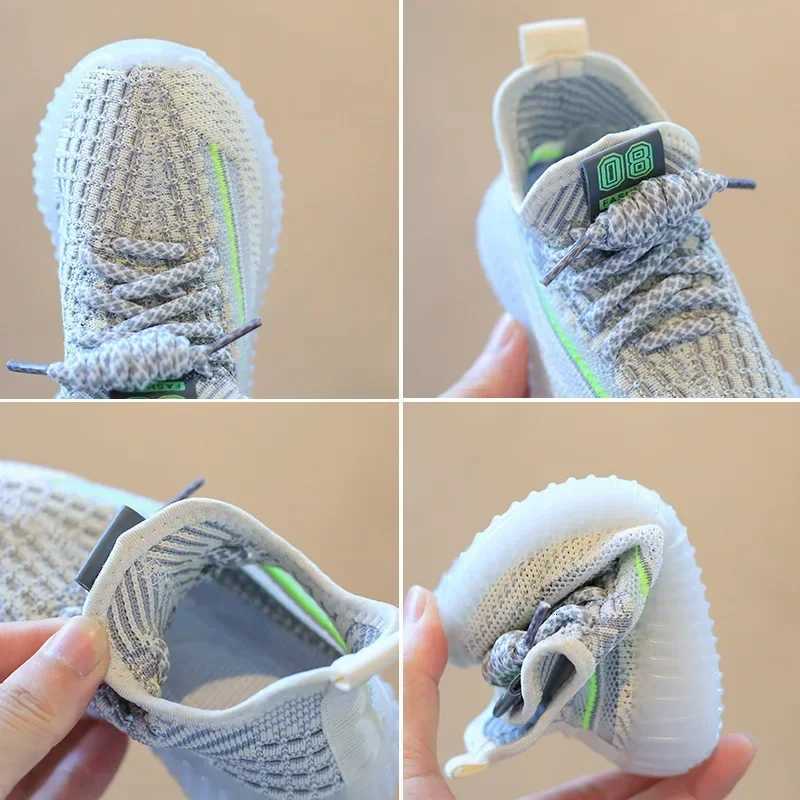 Size 21-32 Kids Summer Boys Sneakers Breathable Knit Non-slip Lightweight Girls Casual Childrens Shoes XJ250701 XJ260303
