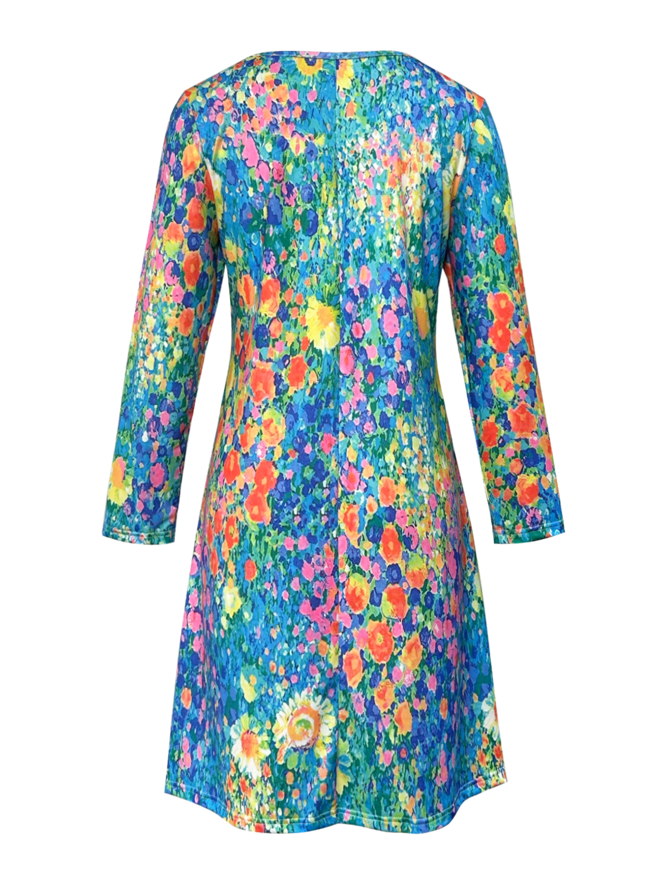 Women's Autumn New Casual Vacation Floral Printed Midi Dress-CF24923