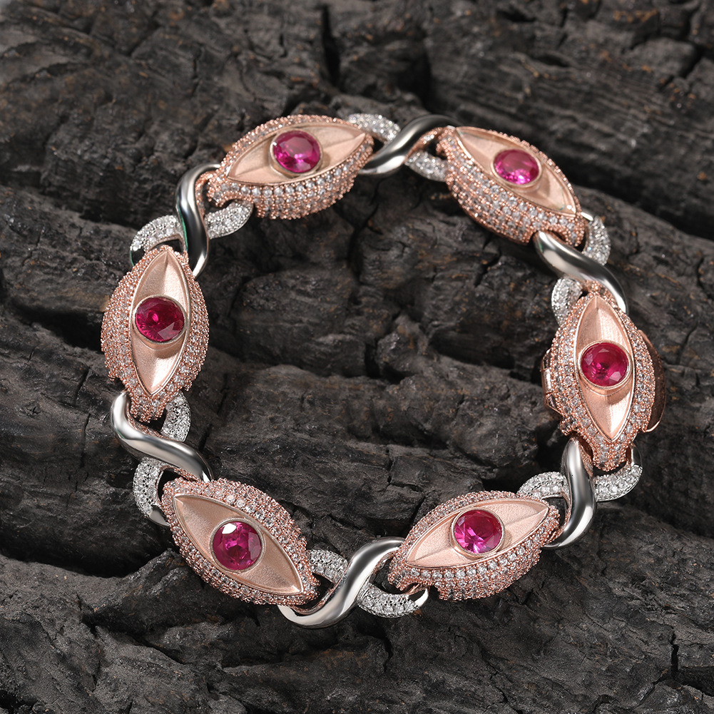 Hip Hop Rap 13mm Red Eyed Infinite 8-character Chain Trendy Male Necklace Jewelry ddmytues