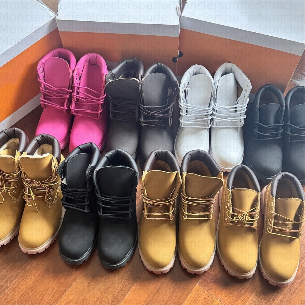 Designer Big Yellow Boots Man Shoes Winter Genuine Leather Boot Platforms Climb Waterproof Ankle Classic Martin Shoe Men Boots Winter Warm Sliders Booties