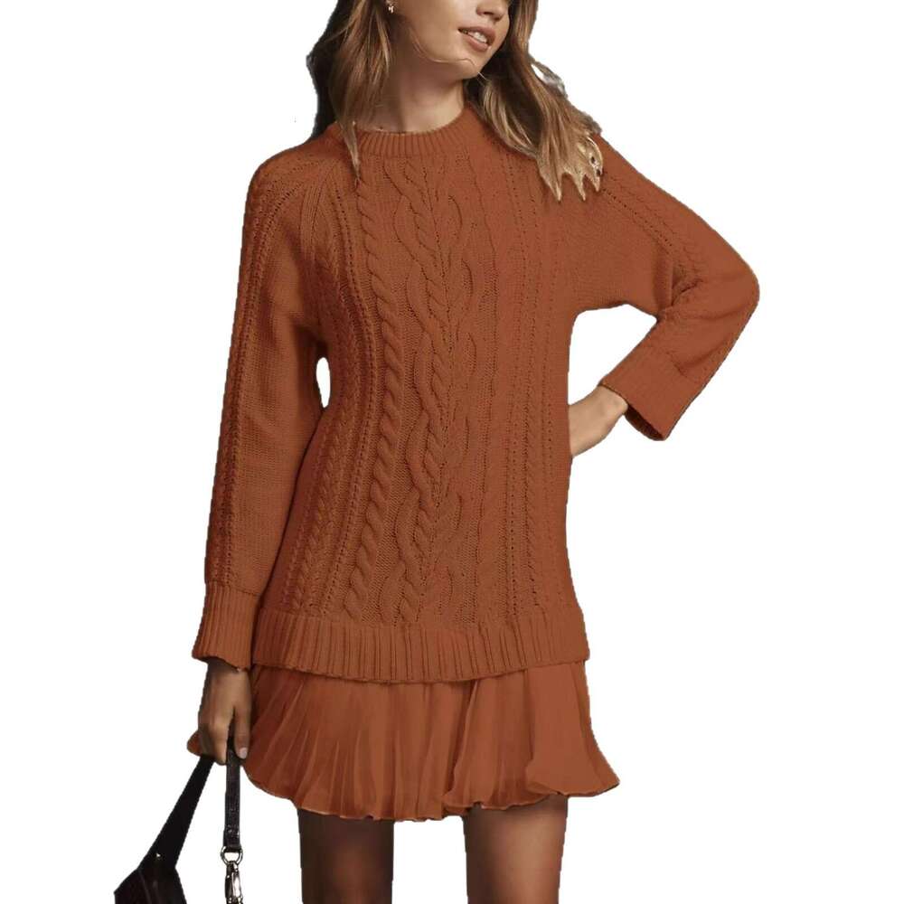2025 Hot-Selling Cross-Border European and American Women's New Comfortable Casual Fashion Autumn Winter Cable Knit Sweater