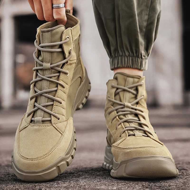Mens Allseason Ankle Boots Desert Hiking Boots Outdoor Tactical Boots Hunting Boots Mens Work Boots Mens Casual Shoes C251014