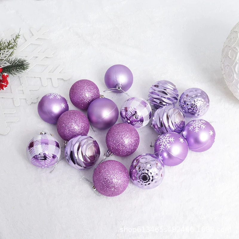 Christmas Ornaments 6CM16PCS Electroplated Plastic Painted Ball Set Tree Decorations 251013
