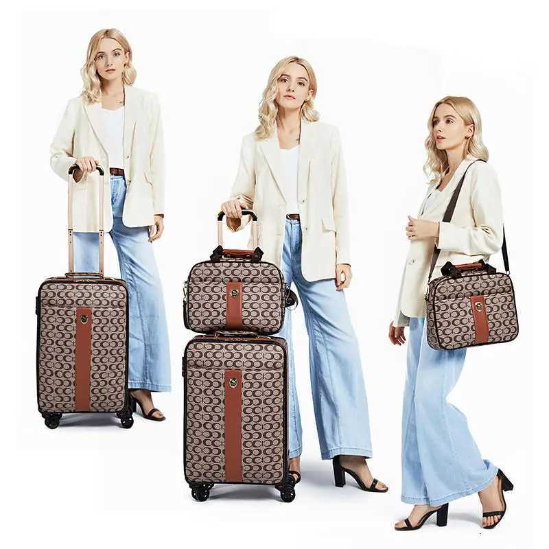 High Grade Suitcase female fashion male travel luggage pull rod box trolley carry on with handbag luxury 162024 boarding caseW251014