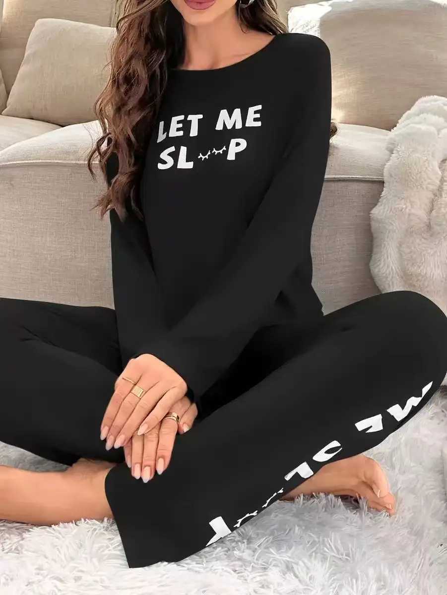 Sleepwear Womens Nightgown Long Sleeve Pajamas Ladies Pj Sets for Woman Pyjamas Set Pajama Girl Home Wear Set Homewear FemaleT251014