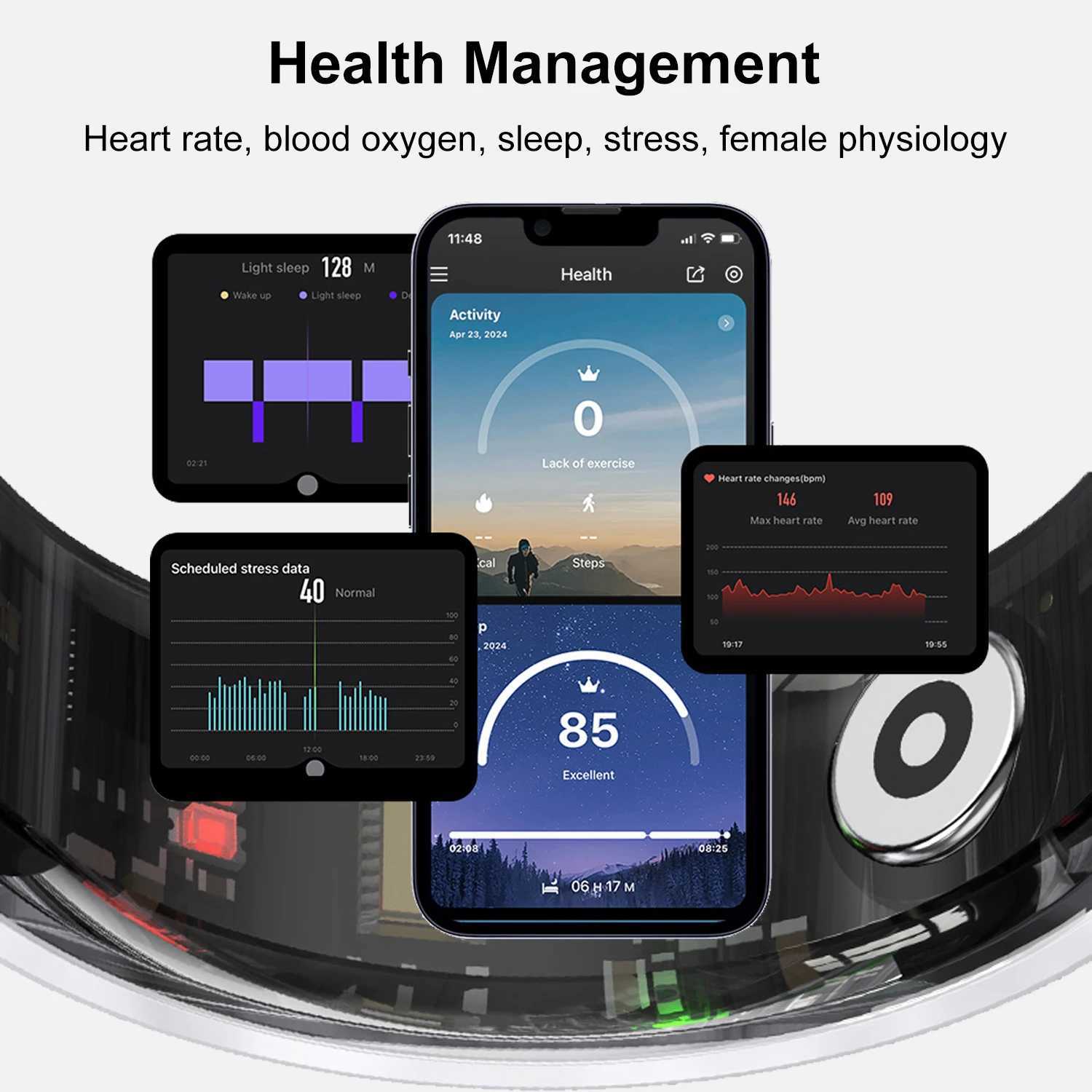 New R05 Smart Ring with Charging Case 5ATM Waterproof NFC Function Health Rate Monitor Sports Fitness Tracker Finger Ring Y251014