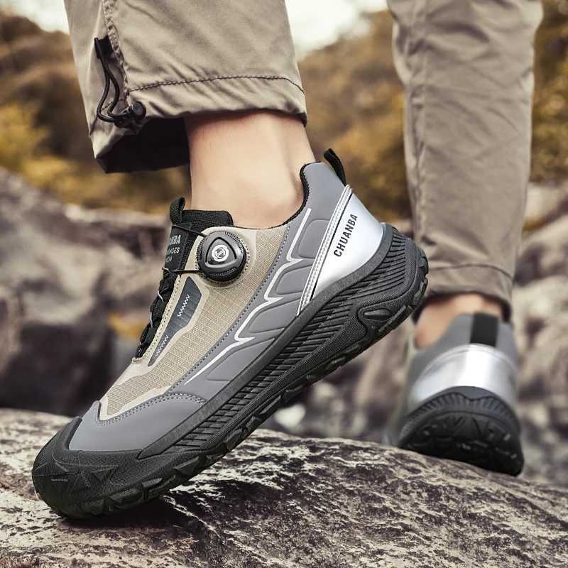 Fashion Knob Design Mens Trekking Shoes Outdoor Camping Hiking Sneakers Men Trainers Platform Wearable Walking Shoes For Men C251014