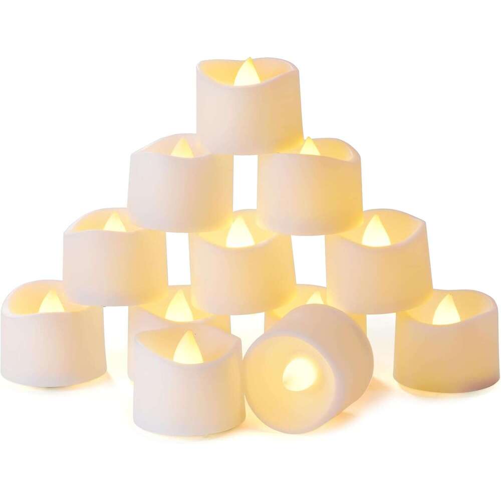 Homemory Tea Lights Candles Battery Operated, 6H Timer Built-in, Auto On Daily, Flameless LED Tealight Votives for Table Centerpieces, Lantern, Holida