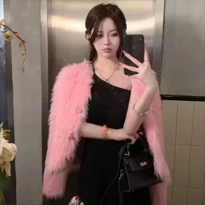 Autumn Warm Women Crop Cardigan Korean Knitted Ele Female Casual Sweaters Fashion Imitation Mink Cashmere Soft Ladies Coat W251014