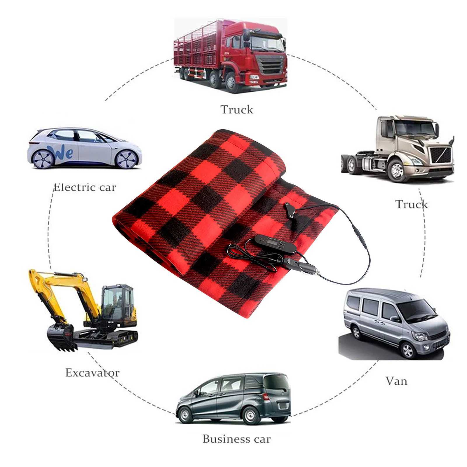 Electric Car Blanket 12 Volt Heated Fleece Travel Throw with Patented Safety Timer Constant Temperature Heating Blanket Y251014