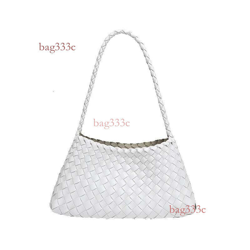 Hand-Woven Handheld Vegetable Basket Bag Fashion Single-Shoulder Handbag For Women Cowhide Woven Bag