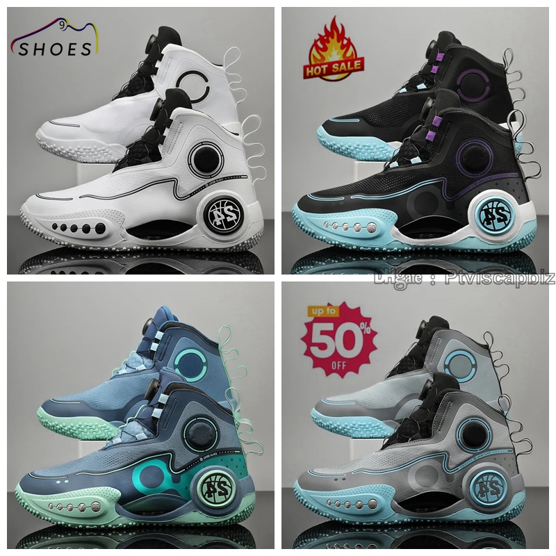 Men's 24S Sneakers - Black/White/Navy Leather & Mesh Athletic Footwear for Outdoor Activities