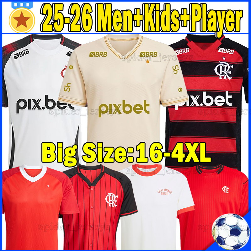 XXXL 4XL 25 26 Flamengo soccer jerseys B.HENRIQUE L.ARAUJO JUNINHO 2025 2026 Retro 1981 Remake WALLACE YAN PEDRO G.PLATA Women Football Shirt Men Uniforms Kids Kits Sets