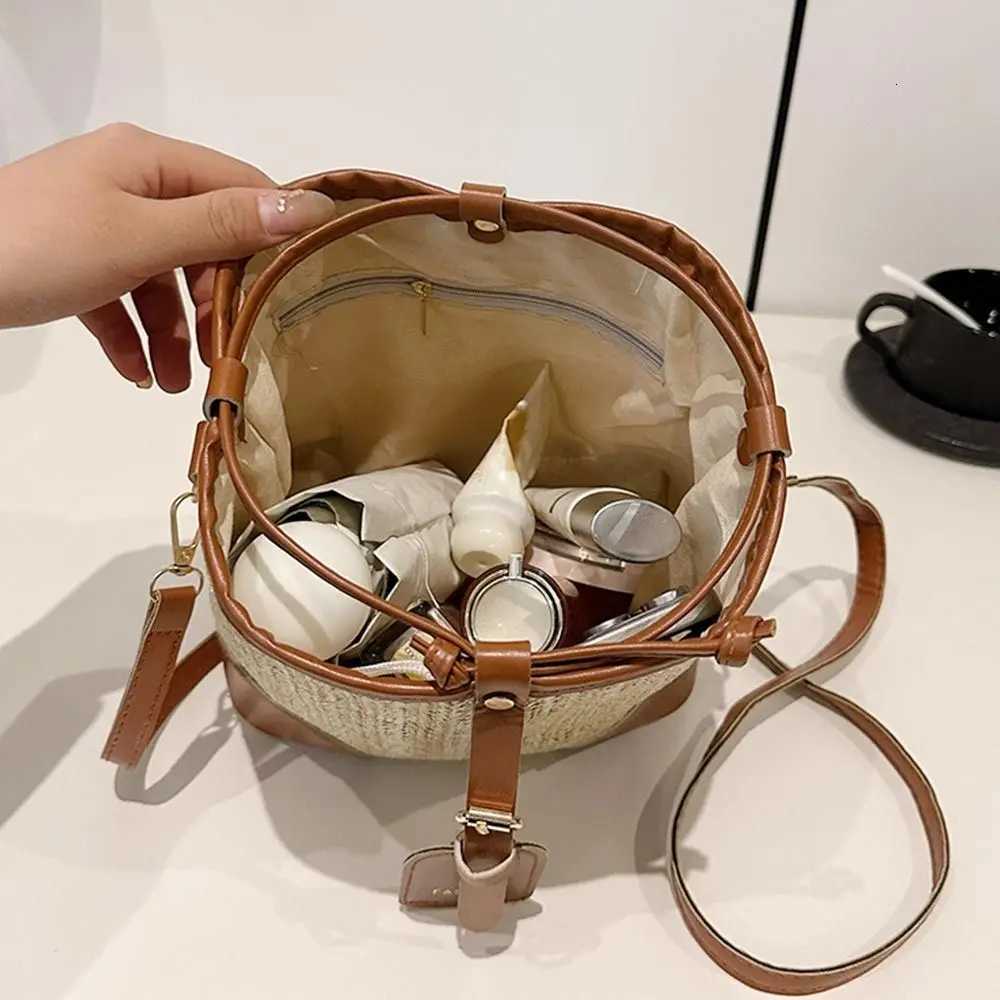 Fi Large Capacity Shoder Bags Vintage Simple Crossbody Bags Mtifunctial Casual Bucket Bag Beach D251014