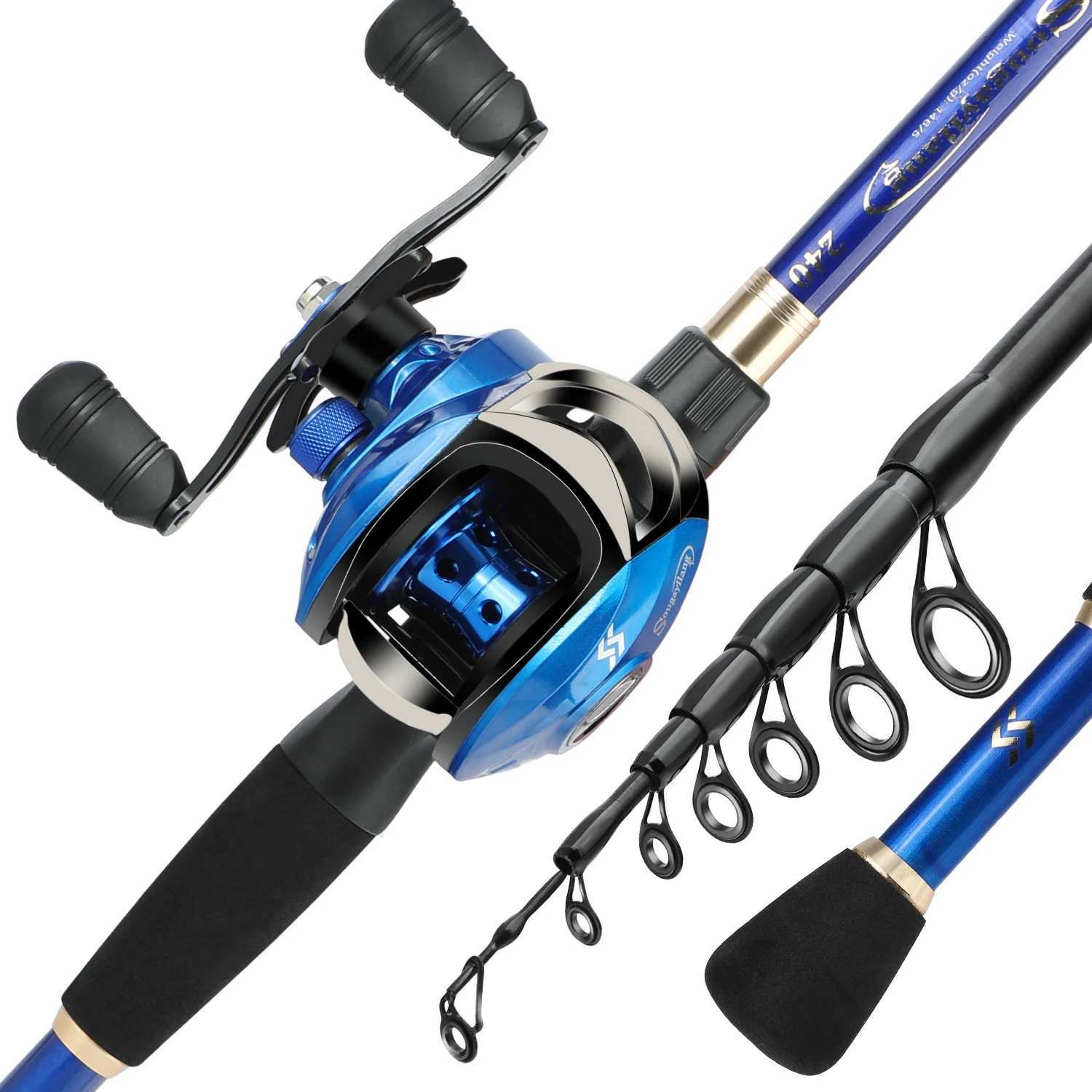 Sougayilang Baitcasting Fishing Rod and Reel Set 18m 21m 24m Caon Ultralight Fishing Rod and Fishing Reel for Bass Fishing Y251014