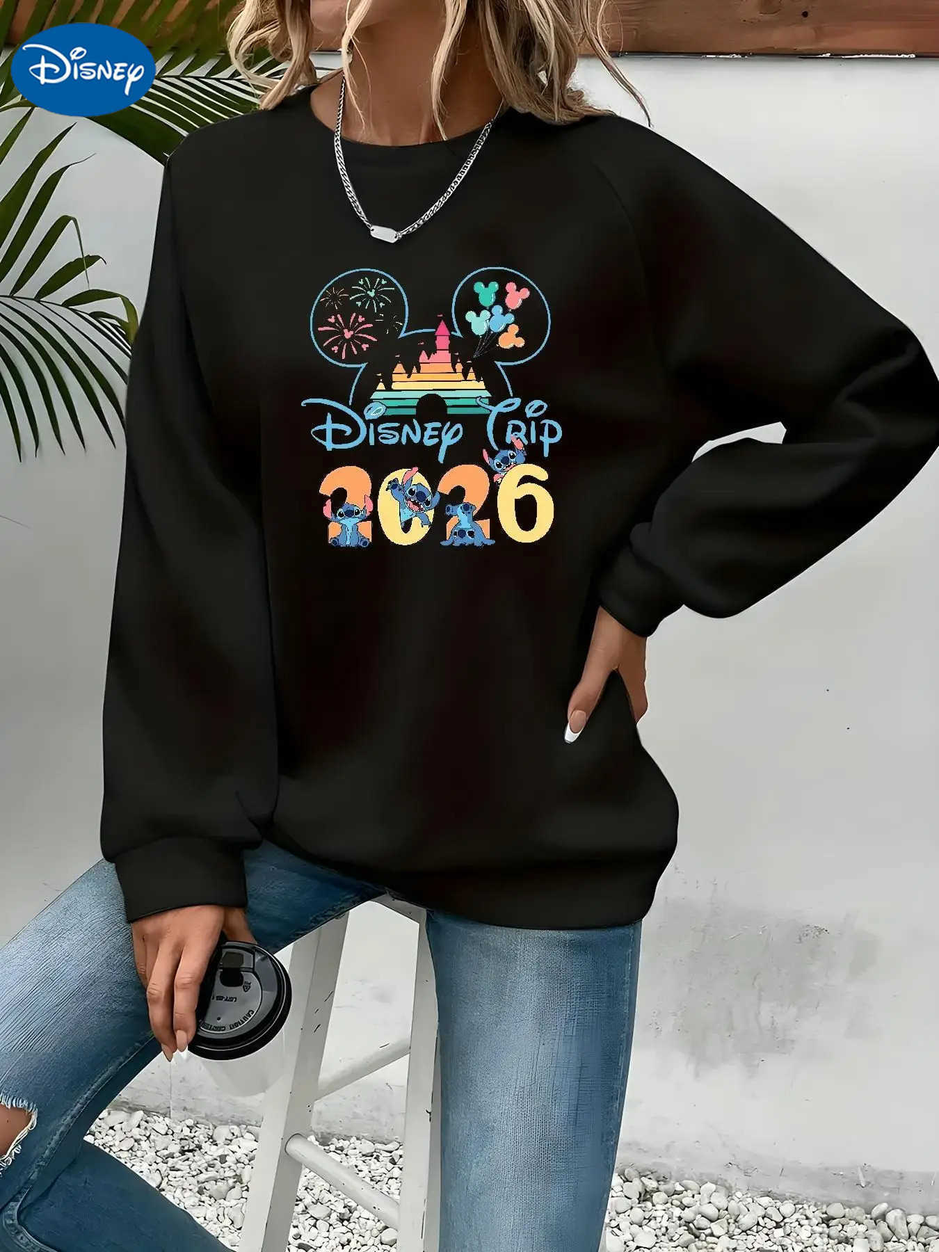 Disney Mickey Minnie Mouse Ears Hands Sweatshirt Womens Men Cotton Hoodies Pullover Autumn Winter Fleece Coats ONeck Casual H251014